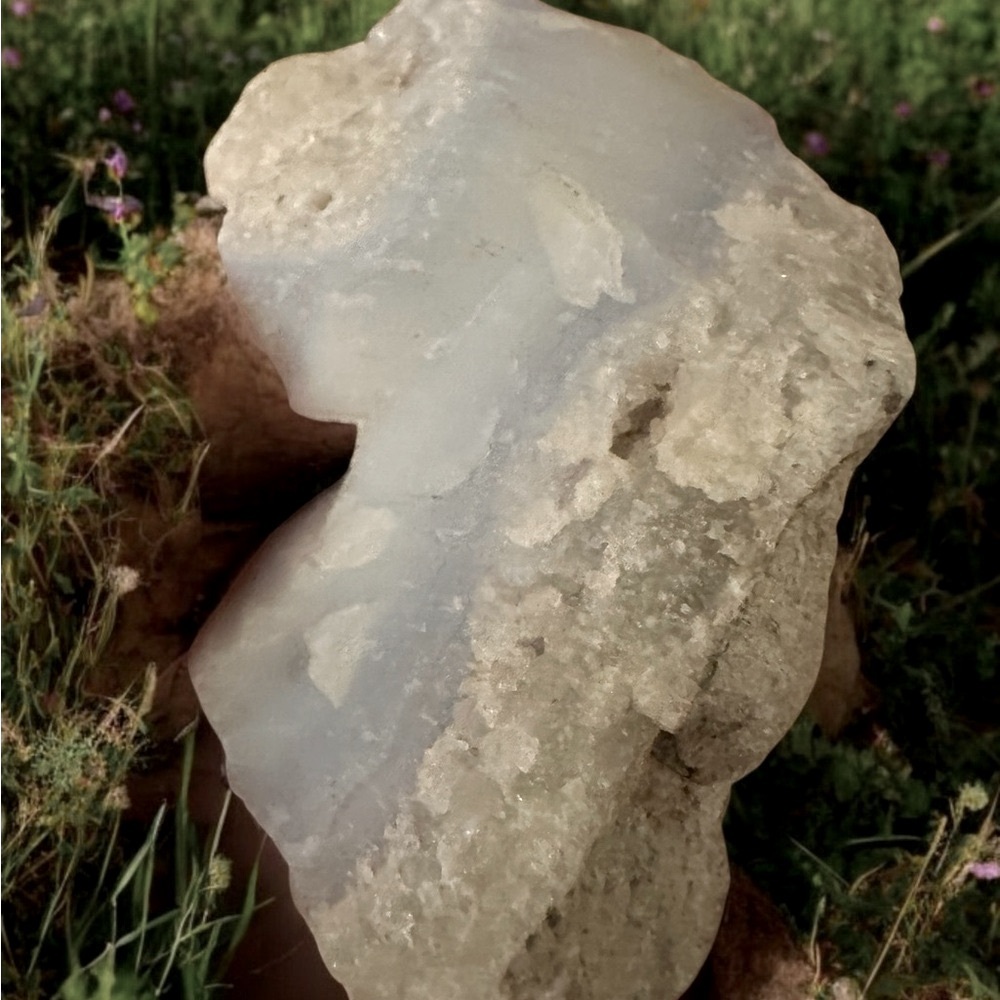 Raw Blue Chalcedony Crystal Specimen